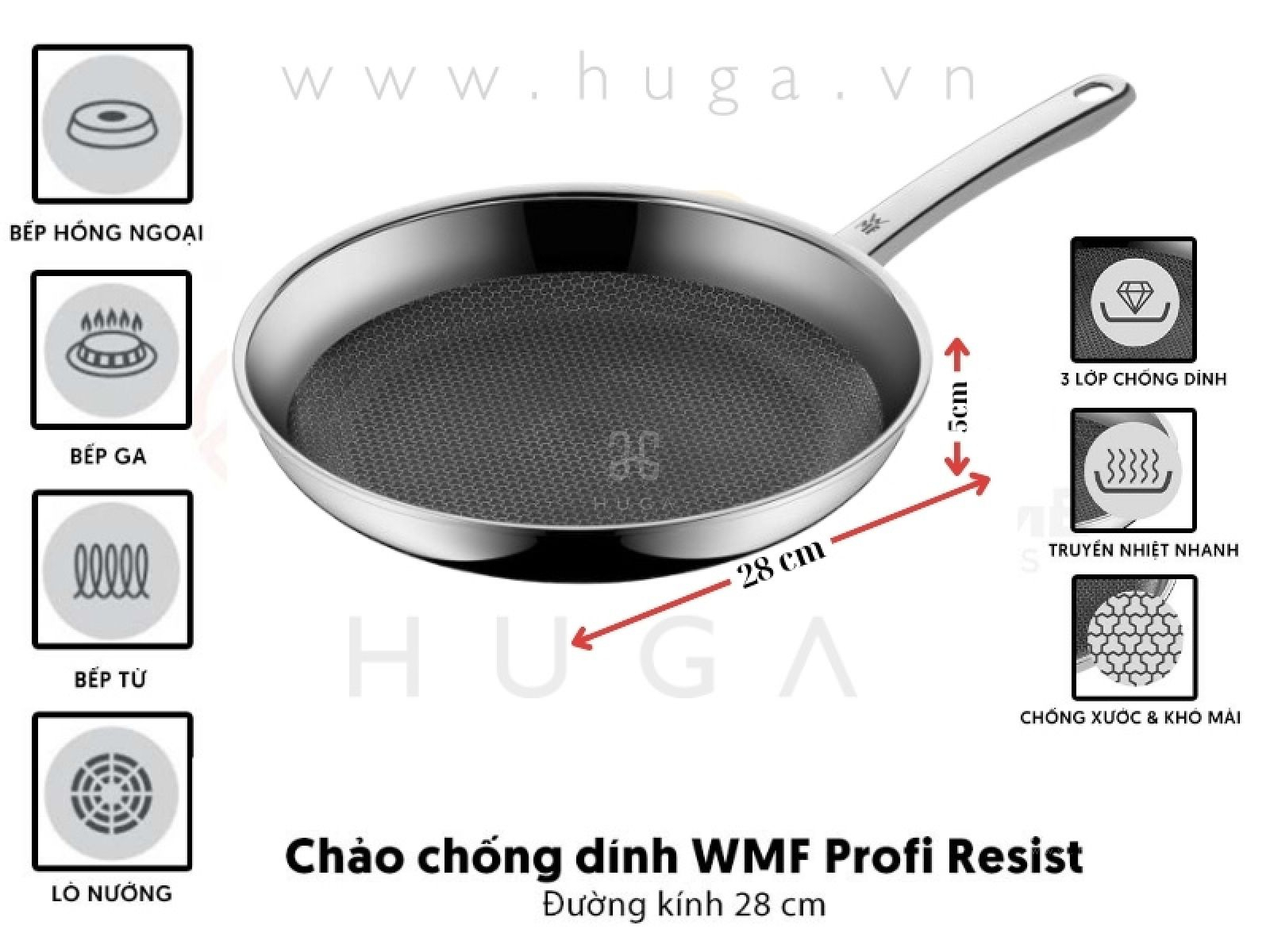 Chảo chống dính WMF Profi Resist 28 cm