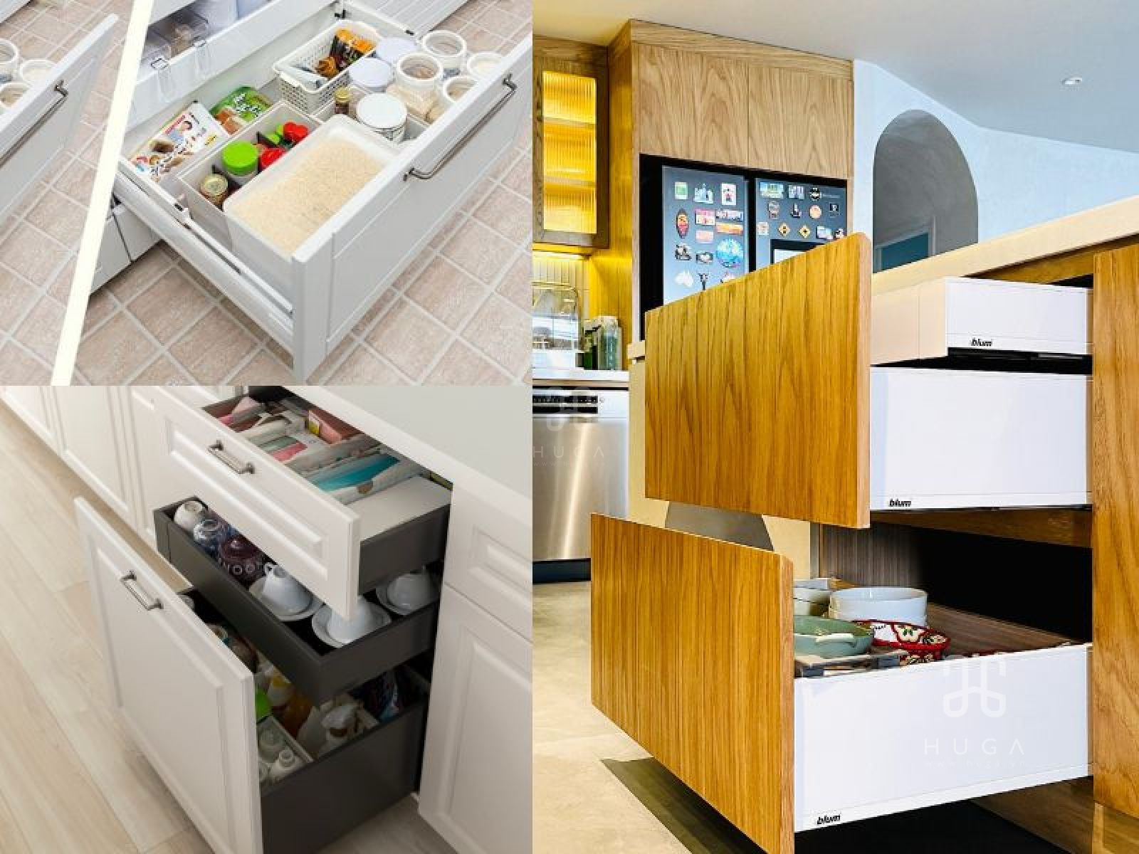 Tối ưu không gian lưu trữ tủ bếp với ngăn kéo