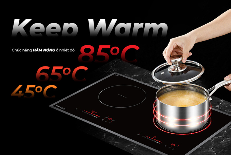 chức năng hâm nóng bếp từ eurosun t798pro